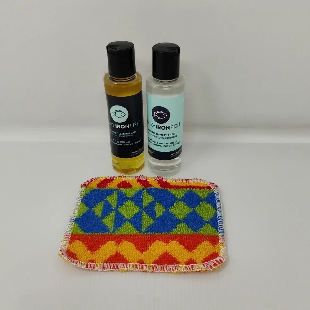 Lucky Iron Fish Natural Protection Oil & Soap For Cookware Sealed Set 4 oz Each‎